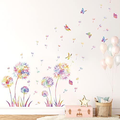 KAIRNE Wandtattoo Pusteblume,Blumen Wandtattoo für Kinderzimmer Mädchen,Bunt Wandsticker Löwenzahn für Schlafzimmer,Pflanzen Blumen Wandaufkleber für Wohnzimmer Babyzimmer Küche Fenster Tür Wanddeko KAIRNE Wandtattoo Pusteblume,Blumen Wandtattoo für Kinderzimmer Mädchen,Bunt Wandsticker Löwenzahn für Schlafzimmer,Pflanzen Blumen Wandaufkleber für Wohnzimmer Babyzimmer Küche Fenster Tür Wanddeko von KAIRNE