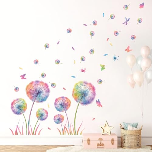KAIRNE Wandtattoo Pusteblume,Blumen Wandtattoo für Kinderzimmer Mädchen,Bunt Wandsticker Löwenzahn für Schlafzimmer,Pflanzen Blumen Wandaufkleber für Wohnzimmer Babyzimmer Küche Fenster Tür Wanddeko KAIRNE Wandtattoo Pusteblume,Blumen Wandtattoo für Kinderzimmer Mädchen,Bunt Wandsticker Löwenzahn für Schlafzimmer,Pflanzen Blumen Wandaufkleber für Wohnzimmer Babyzimmer Küche Fenster Tür Wanddeko von KAIRNE