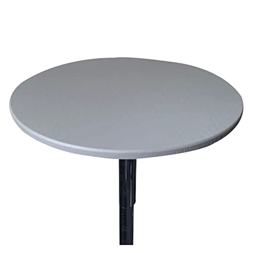 KAISUN Runde wasserdichte Tischdecke, Fleckabweisende Stretch-Tischtuch für Tische 23"-55", für Zuhause, Partys, Feiertagsessen, Restaurant (Color : Gray, Size : 90cm) von KAISUN