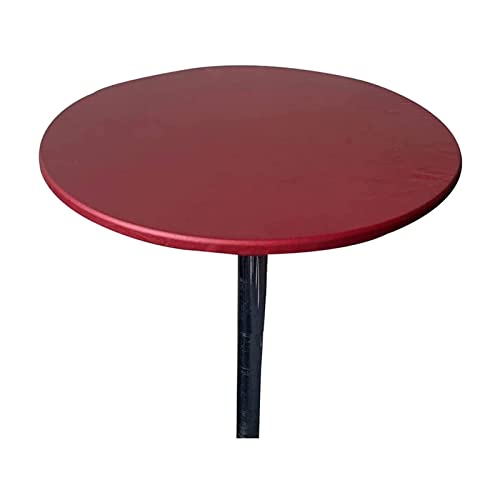 KAISUN Runde wasserdichte Tischdecke, Fleckabweisende Stretch-Tischtuch für Tische 23"-55", für Zuhause, Partys, Feiertagsessen, Restaurant (Color : Red, Size : 90cm) von KAISUN