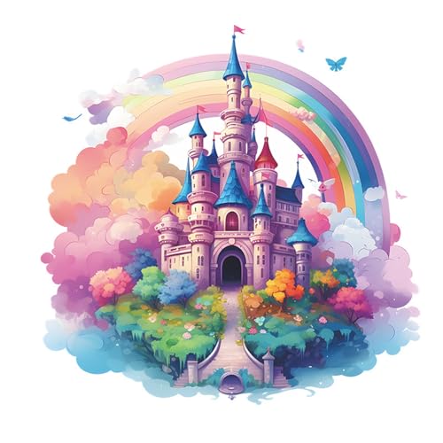 Regenbogen-Schloss-Wandaufkleber, Kinder-Wandtattoo Abnehmbar für Mädchen Kinderzimmer Babyzimmer Schlafzimmer Wanddeko von KAISUN