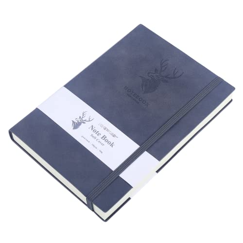 Notizblock mit weichem Einband, A5, Schaffell, Hirschkopf-Design, PU-Leder, Notizbuch, Tagebuch, Geschenk, Schulbedarf (weiches Einband, grau) von KAISWSK