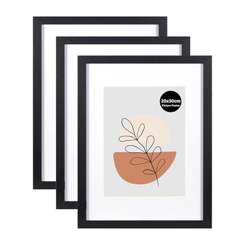 KAIWIN 3 Pack Bilderrahmen 20x30 cm, Schwarz Rahmen 20x30cm-mit Passepartout 15x20cm, Holz Fotorahmen mit Acrylglas zum aufhängen und aufstellen, Für Fotos, Poster, Puzzles| Posterrahmen KAIWIN 3 Pack Bilderrahmen 20x30 cm, Schwarz Rahmen 20x30cm-mit Passepartout 15x20cm, Holz Fotorahmen mit Acrylglas zum aufhängen und aufstellen, Für Fotos, Poster, Puzzles| Posterrahmen von KAIWIN
