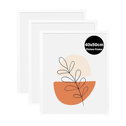 KAIWIN 3 Pack Bilderrahmen 40x50 cm, Weiß Rahmen 40x50, Holz Fotorahmen zum Aufhängen, Posterrahmen Benutzt für Fotos, Bilder, Puzzles, Poster KAIWIN 3 Pack Bilderrahmen 40x50 cm, Weiß Rahmen 40x50, Holz Fotorahmen zum Aufhängen, Posterrahmen Benutzt für Fotos, Bilder, Puzzles, Poster von KAIWIN