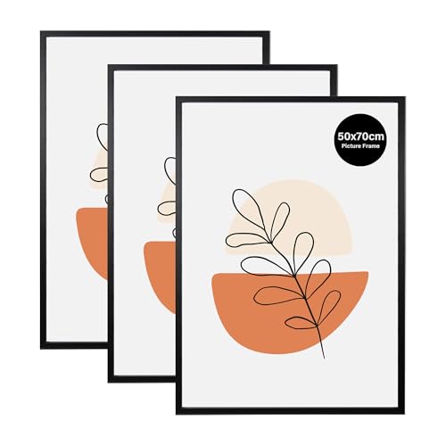 KAIWIN 3 Pack Bilderrahmen 50x70 cm, Bilderrahmen Schwarz, Holz Fotorahmen zum Aufhängen mit Poster, Posterrahmen Benutzt für Wohnzimmer, Schlafzimmer, Arbeitszimmer | Für Fotos, Poster, Puzzles KAIWIN 3 Pack Bilderrahmen 50x70 cm, Bilderrahmen Schwarz, Holz Fotorahmen zum Aufhängen mit Poster, Posterrahmen Benutzt für Wohnzimmer, Schlafzimmer, Arbeitszimmer | Für Fotos, Poster, Puzzles von KAIWIN