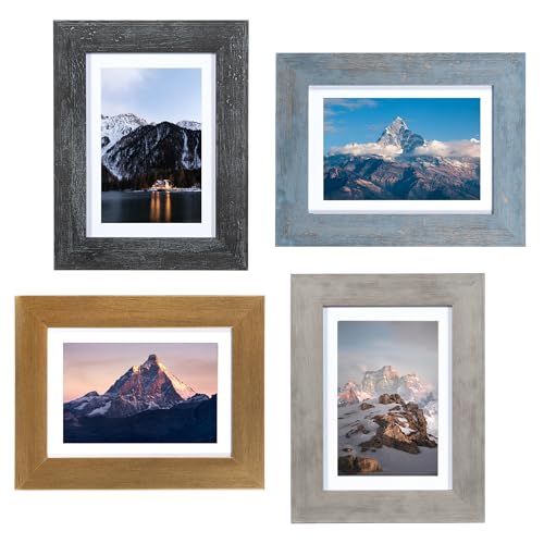 KAIWIN Bilderrahmen 13x18cm 4er Set, rustikaler Bilderrahmen, Holz Fotorahmen, mehrfarbig, ideal als Geschenk, Wandmontage und Tischdekoration KAIWIN Bilderrahmen 13x18cm 4er Set, rustikaler Bilderrahmen, Holz Fotorahmen, mehrfarbig, ideal als Geschenk, Wandmontage und Tischdekoration von KAIWIN