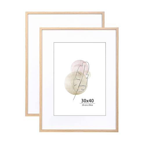 KAIWIN Bilderrahmen 30x40 Eichenholz Holz Fotorahmen 2er Set MDF mit Acrylglas zum aufhängen Benutzt für Wohnzimmer, Schlafzimmer, Arbeitszimmer, für Fotos, Kunstwerke und Poster KAIWIN Bilderrahmen 30x40 Eichenholz Holz Fotorahmen 2er Set MDF mit Acrylglas zum aufhängen Benutzt für Wohnzimmer, Schlafzimmer, Arbeitszimmer, für Fotos, Kunstwerke und Poster von KAIWIN