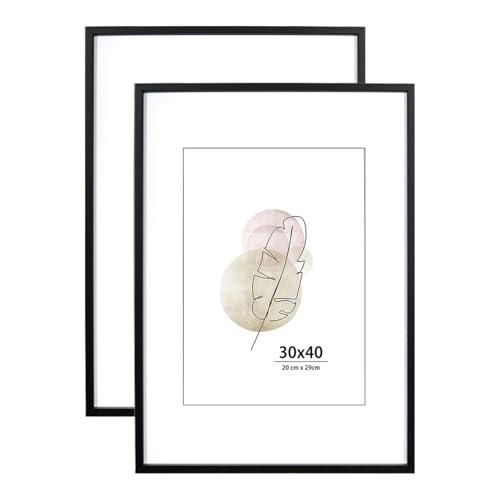 KAIWIN Bilderrahmen 30x40 cm Schwarz Holz Fotorahmen 2er Set MDF mit Acrylglas zum aufhängen Benutzt für Wohnzimmer, Schlafzimmer, Arbeitszimmer, für Fotos, Kunstwerke und Poster KAIWIN Bilderrahmen 30x40 cm Schwarz Holz Fotorahmen 2er Set MDF mit Acrylglas zum aufhängen Benutzt für Wohnzimmer, Schlafzimmer, Arbeitszimmer, für Fotos, Kunstwerke und Poster von KAIWIN