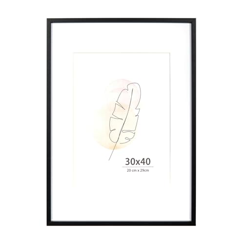 KAIWIN Bilderrahmen 30x40 cm Schwarz Holz Fotorahmen 2er Set MDF mit Acrylglas zum aufhängen Benutzt für Wohnzimmer, Schlafzimmer, Arbeitszimmer, für Fotos, Kunstwerke und Poster von KAIWIN