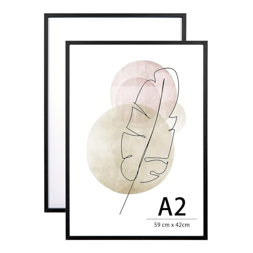 KAIWIN Bilderrahmen A2 Schwarz Holz Fotorahmen 2er Set Holzrrahmen Puzzlerahmen mit Acrylglas zum aufhängen Benutzt für Wohnzimmer, Schlafzimmer, Arbeitszimmer, für Poster und fotos KAIWIN Bilderrahmen A2 Schwarz Holz Fotorahmen 2er Set Holzrrahmen Puzzlerahmen mit Acrylglas zum aufhängen Benutzt für Wohnzimmer, Schlafzimmer, Arbeitszimmer, für Poster und fotos von KAIWIN