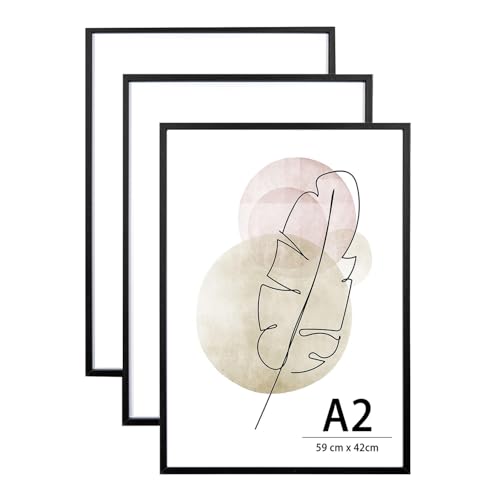 KAIWIN Bilderrahmen A2 Schwarz Holz Fotorahmen 3er Set MDF Puzzlerahmen mit Acrylglas zum aufhängen Benutzt für Wohnzimmer, Schlafzimmer, Arbeitszimmer, für Poster und fotos KAIWIN Bilderrahmen A2 Schwarz Holz Fotorahmen 3er Set MDF Puzzlerahmen mit Acrylglas zum aufhängen Benutzt für Wohnzimmer, Schlafzimmer, Arbeitszimmer, für Poster und fotos von KAIWIN