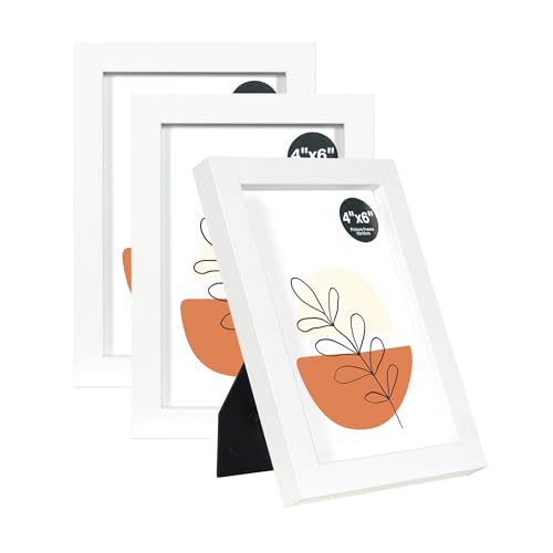 KAIWIN Bilderrahmen Weiß 10x15cm 3er Set, Holz Fotorahmen mit Acrylglas zum aufhängen und aufstellen, MDF-Holzrahmen für Fotos, Bilder KAIWIN Bilderrahmen Weiß 10x15cm 3er Set, Holz Fotorahmen mit Acrylglas zum aufhängen und aufstellen, MDF-Holzrahmen für Fotos, Bilder von KAIWIN