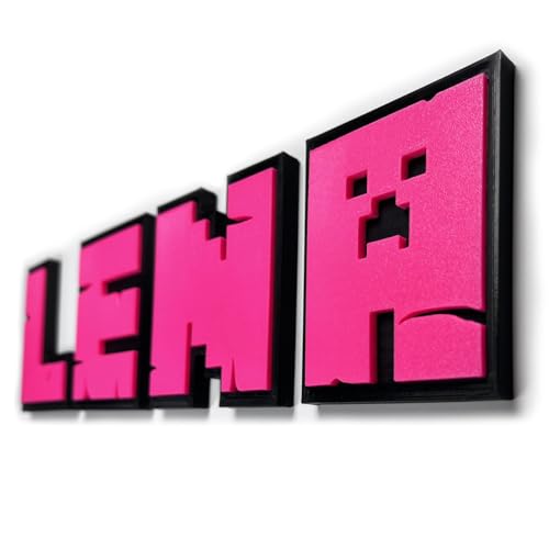 3D Buchstaben Buchstaben Minecraft-Stil Wandaufkleber Buchstaben für die Wand Dekorationen Kinder 1 stuck (L) von KAJAWIS
