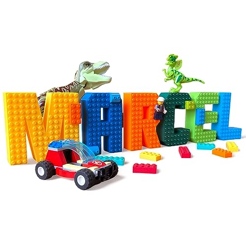 3D Buchstaben Stehende Buchstaben kompatibel mit LEGO-Steinen Wandaufkleber Dekorationen Kinder von KAJAWIS