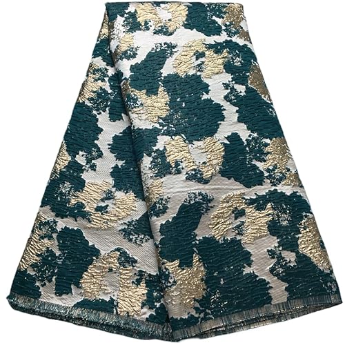 KAJURUI Afrikanischer Spitzenstoff, 4,5 m, nigerianischer Batikstoff, geprägter Jacquard-Satin-Stoff für Hochzeitskleid, Partykleidung, tägliches Nähen (41884) von KAJURUI