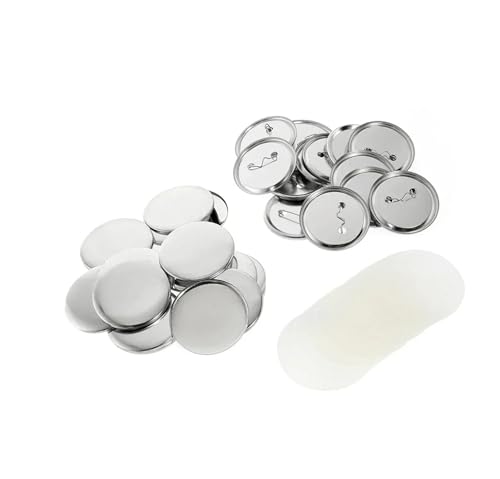 100 Stück Abzeichen-Knöpfe, Materialzubehör, 25 mm, 32 mm, 37 mm, 44 mm, 58 mm, 75 mm, für selbstgemachte Kleidung, Handtaschen, Abzeichen für personalisierte Bastelarbeiten (100 Stück, 37 mm, matte von KAKAK