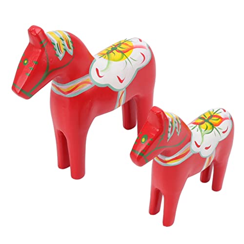 KAKAKE Schwedisches Dalapferd, 1 Paar Handgefertigte Schwedische Dalapferde aus Holz für Ornamente von KAKAKE