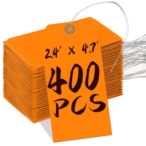400 Stück Versandanhänger, 11,4 x 7,5 cm, Etiketten zum Aufhängen mit verstärktem Loch und Metalldraht, beschreibbare Preisschilder für Produktschmuck, Bekleidungsanhänger 400 Stück Versandanhänger, 11,4 x 7,5 cm, Etiketten zum Aufhängen mit verstärktem Loch und Metalldraht, beschreibbare Preisschilder für Produktschmuck, Bekleidungsanhänger von KAKAMINA