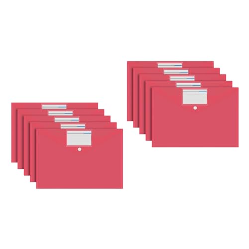 10 Stück A 4 transparente Dokumenten-Organizer, Dokumentenmappen, Papieraufbewahrungstasche, Dokumententasche für Schüler, Lehrer von KAKASEA