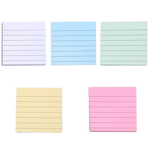 Einfacher Schreibblock, liniert, selbstklebend, Notizblock, farbige Notizblock, Schule, Bürobedarf für Studenten, 5 Stück Einfacher Schreibblock, liniert, selbstklebend, Notizblock, farbige Notizblock, Schule, Bürobedarf für Studenten, 5 Stück von KAKASEA