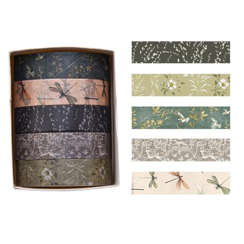 KAKASEA Dekoratives Retro-Klebeband, Wald, Pflanzendruck, Papierband, Bastelband, Washis-Tape, Abdeckband, Scrapbooking-Zubehör KAKASEA Dekoratives Retro-Klebeband, Wald, Pflanzendruck, Papierband, Bastelband, Washis-Tape, Abdeckband, Scrapbooking-Zubehör von KAKASEA