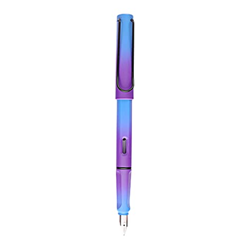 KAKASEA Kolbengefüllter Füllfederhalter, nachfüllbar, fein, ideal für Studenten, Schreibübungen, Blau-Violett, 0,5 mm von KAKASEA