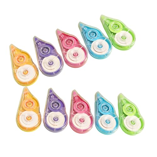 Korrekturroller, 8 m x 5 mm, schnell trocknend, Korrekturband, insgesamt 80 m, für Schreiben, Tagebücher, Notizen, 10 Stück von KAKASEA