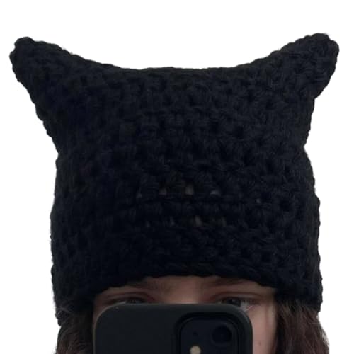 Mädchen Katzen Hut Katzenohren Hut Weiße Katzen Warme Häkelmütze Erwachsene Kinder Weiße Ohren Winter Foto Requisiten, BK, Einheitsgröße Mädchen Katzen Hut Katzenohren Hut Weiße Katzen Warme Häkelmütze Erwachsene Kinder Weiße Ohren Winter Foto Requisiten, BK, Einheitsgröße von KAKASEA