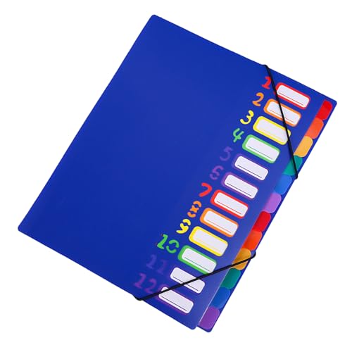 Tragbare Fächermappe aus Papier, 12 Fächer, Dokumenten-Organizer mit Etiketten, PP, elastischer Verschluss, Aktenmappe Tragbare Fächermappe aus Papier, 12 Fächer, Dokumenten-Organizer mit Etiketten, PP, elastischer Verschluss, Aktenmappe von KAKASEA