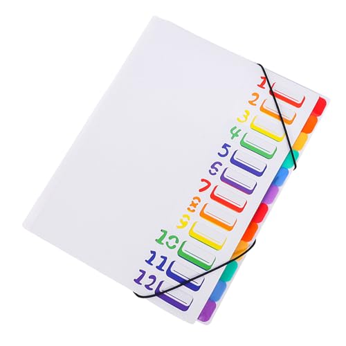 Tragbare Fächermappe aus Papier, 12 Fächer, Dokumenten-Organizer mit Etiketten, PP, elastischer Verschluss, Aktenmappe Tragbare Fächermappe aus Papier, 12 Fächer, Dokumenten-Organizer mit Etiketten, PP, elastischer Verschluss, Aktenmappe von KAKASEA