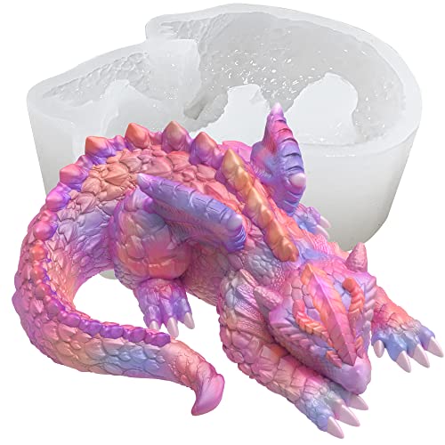 KAKIWYHHH 3D-Epoxidharz-Silikonform für Fondant, Zucker-Handwerk, Kuchendekoration, Polymerton, Gips, schlafender magischer Drache von KAKIWYHHH