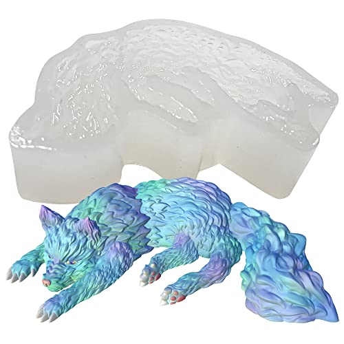 KAKIWYHHH Timber Wolf 3D-Epoxidharz-Silikonform für Fondant, Zucker, Kuchendekoration, Polymer-Ton, Feengarten, Gips von KAKIWYHHH