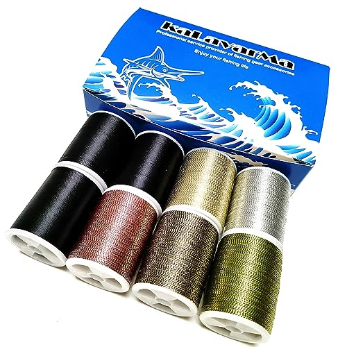 Kalavarma Metallic-Wickelgarn für Angelruten, 5 + 3 Stück, 6 Farben, 220 m, 8 Stück Kalavarma Metallic-Wickelgarn für Angelruten, 5 + 3 Stück, 6 Farben, 220 m, 8 Stück von KALAVARMA