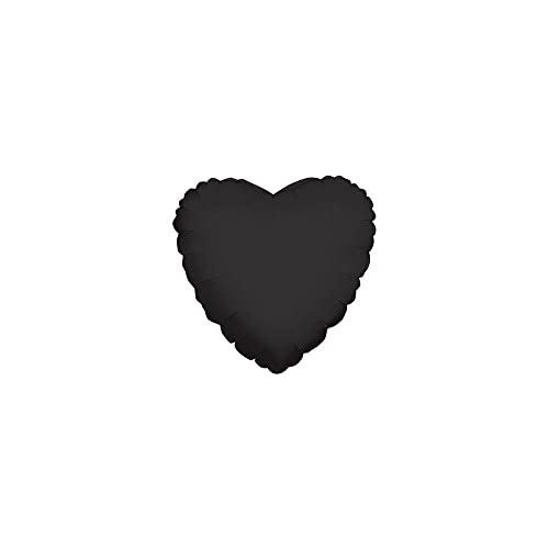Globo Corazon 10cm Negro - Foil Poliamida - K3410704 von KALEIDOSCOPE