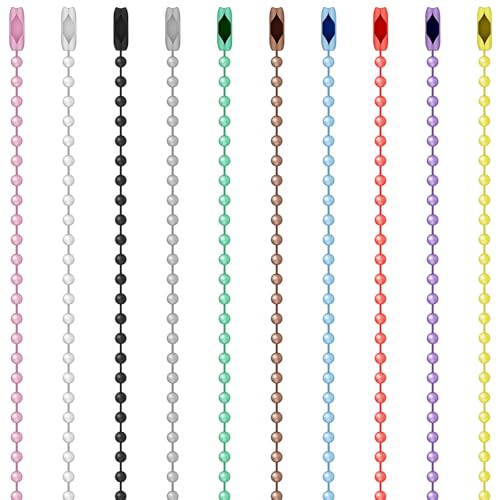 100 Stück Bunte Kugelkette, Metall Kette Für Schlüsselanhänger, Hängekette mit Verbindern, Kugelkettenverbinder für Schmuckherstellung Halsketten Armbänder Schlüsselanhänger, Hängende Ornamente von KALIONE