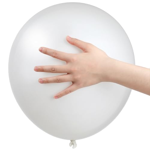12 Stück Luftballons Weiß Groß, 18 Zoll Luftballons aus Weißem Latex Große Weiße Dickere Luftballons Rund Luftballons für Frauen Männer Abschlussfeier Geburtstag Hochzeit Party-Dekorationen 12 Stück Luftballons Weiß Groß, 18 Zoll Luftballons aus Weißem Latex Große Weiße Dickere Luftballons Rund Luftballons für Frauen Männer Abschlussfeier Geburtstag Hochzeit Party-Dekorationen von KALIONE