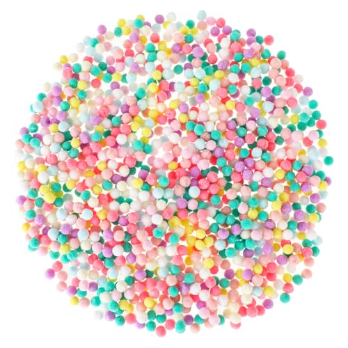 2000 Stück Mini Pompons Bunt, 1 cm verschiedene Pompons, mehrfarbig, flauschige Pompons, Bälle für Heimwerkerbedarf, Kunsthandwerk, Mini-Pompons zum Basteln und Herstellen von Dekorationen 2000 Stück Mini Pompons Bunt, 1 cm verschiedene Pompons, mehrfarbig, flauschige Pompons, Bälle für Heimwerkerbedarf, Kunsthandwerk, Mini-Pompons zum Basteln und Herstellen von Dekorationen von KALIONE
