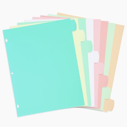 3 Ringbuch-Trennblätter mit 8 Registern, A4-Ordner-Trennblätter, stabile Kunststoff-Trennblätter, ästhetische Trennblätter für Ordner, geeignet für Notizbücher und Ordner, Tabs für Ordner, 3-fach von KALIONE