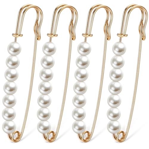 4 Stück Sicherheitsnadel Perlen-Broschennadeln Faux Perlen Sicherheitsnadeln Taillenspanner Perlenbroschen Set Dekorative Nadeln Brosche für Damenkleidung Anzughosen Röcke Hosen 4 Stück Sicherheitsnadel Perlen-Broschennadeln Faux Perlen Sicherheitsnadeln Taillenspanner Perlenbroschen Set Dekorative Nadeln Brosche für Damenkleidung Anzughosen Röcke Hosen von KALIONE