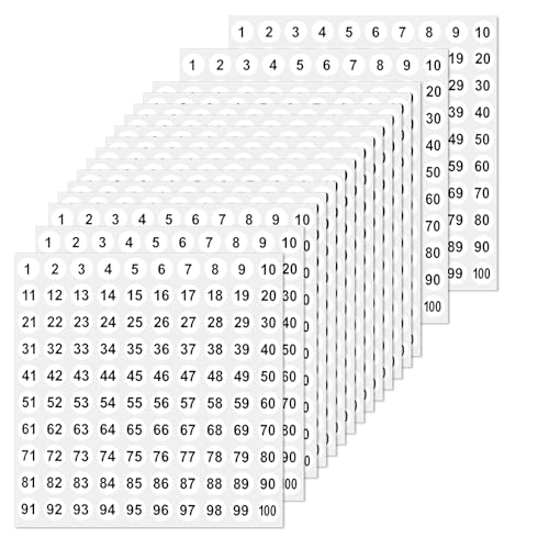 50 Blatt Zahlen Aufkleber 1-100, Vinyl-Aufkleber mit fortlaufenden Zahlen selbstklebende Aufkleber kleine runde Aufkleber 1 cm kleine runde Etiketten für Zuhause Büro Schule Organisationsaufkleber 50 Blatt Zahlen Aufkleber 1-100, Vinyl-Aufkleber mit fortlaufenden Zahlen selbstklebende Aufkleber kleine runde Aufkleber 1 cm kleine runde Etiketten für Zuhause Büro Schule Organisationsaufkleber von KALIONE