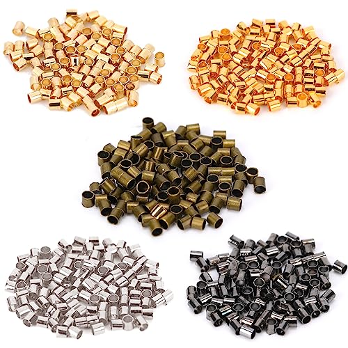 500pcs Quetschperlen für Schmuckherstellung, Quetschperlen Kette Verschluss Crimp Tube Perlen, um die Enden von Schmuck Strings crimp Perlen Gold für Armbänder Halsketten DIY handgemachten Schmuck 500pcs Quetschperlen für Schmuckherstellung, Quetschperlen Kette Verschluss Crimp Tube Perlen, um die Enden von Schmuck Strings crimp Perlen Gold für Armbänder Halsketten DIY handgemachten Schmuck von KALIONE