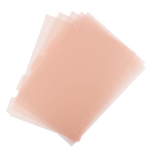 6 Ringbuch-Trennblätter A5 einführbare Registerkarten, rosa Kunststoff-Ordner-Index-Trennblätter, A5, Binder-Trennblätter Seiten mit Registerkarten (6 Stück, Rosa) von KALIONE