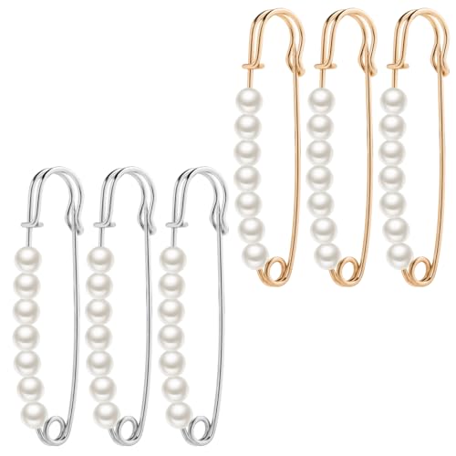 6 Stück Sicherheitsnadel Perlen-Broschennadeln Faux Perlen Sicherheitsnadeln Taillenspanner Perlenbroschen Set Dekorative Nadeln Brosche für Damenkleidung Anzughosen Röcke Hosen 6 Stück Sicherheitsnadel Perlen-Broschennadeln Faux Perlen Sicherheitsnadeln Taillenspanner Perlenbroschen Set Dekorative Nadeln Brosche für Damenkleidung Anzughosen Röcke Hosen von KALIONE
