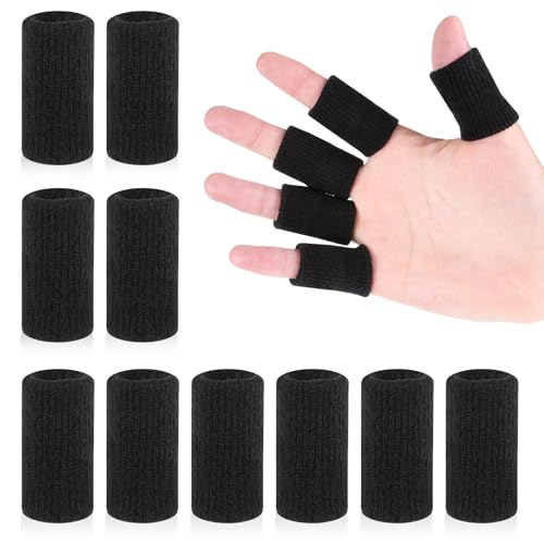 KALIONE 10 Stück Elastische Fingerschützer, Verstellbare Dehnbare Fingerhülle Fingerschützer, Schwarz Kompressions Fingerhülsen, Fingerschützer den Sport KALIONE 10 Stück Elastische Fingerschützer, Verstellbare Dehnbare Fingerhülle Fingerschützer, Schwarz Kompressions Fingerhülsen, Fingerschützer den Sport von KALIONE