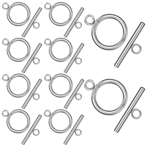 Knebelverschlüsse zur Schmuckherstellung, 10 Sets 304 Edelstahl runde IQ-Knebelverschlüsse & T-Stab-Verschluss für Halsketten, Armbänder, DIY-Bastelarbeiten Knebelverschlüsse zur Schmuckherstellung, 10 Sets 304 Edelstahl runde IQ-Knebelverschlüsse & T-Stab-Verschluss für Halsketten, Armbänder, DIY-Bastelarbeiten von KALIONE