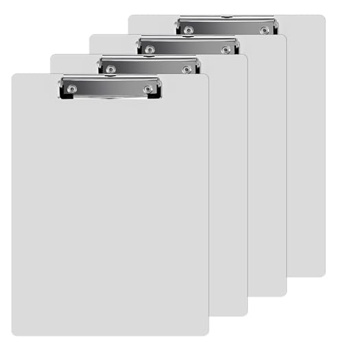 Metall-Klemmbrett, robuste Aluminium-Klemmbretter mit hoher Kapazität, A4-Briefform, Metall-Klemmbrett, 31,8 x 22,9 cm, Dokumentenhalter für Büro, Medizin, Schule, Jobsite, Strafverfolgung, 4 Stück Metall-Klemmbrett, robuste Aluminium-Klemmbretter mit hoher Kapazität, A4-Briefform, Metall-Klemmbrett, 31,8 x 22,9 cm, Dokumentenhalter für Büro, Medizin, Schule, Jobsite, Strafverfolgung, 4 Stück von KALIONE