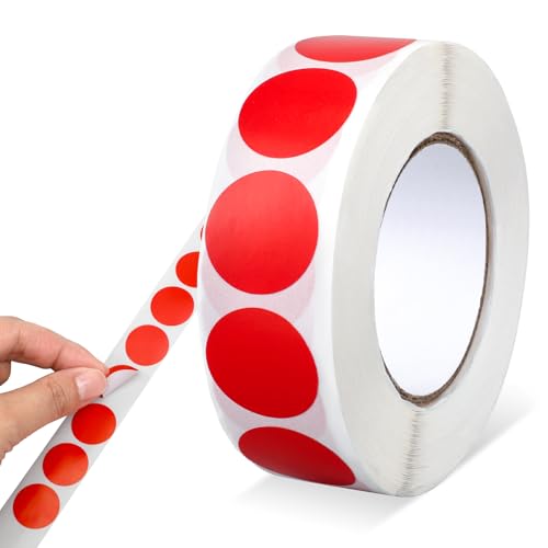 Rot Runde Aufkleber, 1,9 cm, 1000 Stück, Rot Punktaufkleber, Wasserfeste Kreisförmige Aufkleber, Farbkodierungsetikett für Büro, Geschäft, Zuhause, Klassenzimmer, Markierung Rot Runde Aufkleber, 1,9 cm, 1000 Stück, Rot Punktaufkleber, Wasserfeste Kreisförmige Aufkleber, Farbkodierungsetikett für Büro, Geschäft, Zuhause, Klassenzimmer, Markierung von KALIONE