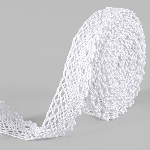 Spitzenband Weiß, 27mm Spitzenborte Dekoband BordüRe Stoff Spitzenband Weiß Vintage Spitze zum NäHen Spitze Geschenkband für Handwerk Hochzeit Scrapbooking Dekoration Geschenkbox Spitzenband Weiß, 27mm Spitzenborte Dekoband BordüRe Stoff Spitzenband Weiß Vintage Spitze zum NäHen Spitze Geschenkband für Handwerk Hochzeit Scrapbooking Dekoration Geschenkbox von KALIONE