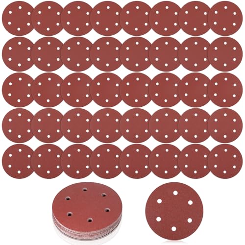 Trockenbau-Schleifscheiben-Set, 22,9 cm, 6 Löcher, je 10 Stück Körnung 60, 80, 120, 150, 240, Klett-Schleifscheiben für 22,9 cm Trockenbauschleifer, Holzmöbel-Finish, 50 Stück Trockenbau-Schleifscheiben-Set, 22,9 cm, 6 Löcher, je 10 Stück Körnung 60, 80, 120, 150, 240, Klett-Schleifscheiben für 22,9 cm Trockenbauschleifer, Holzmöbel-Finish, 50 Stück von KALIONE