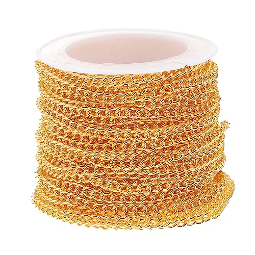 KALLORY 1 Rolle Galvani sierte Eisenkette für Halskette anhänger kette selber machen DIY Schmuckzubehör Kette zur Schmuckherstellung anhänger DIY kette hängende Kette Golden von KALLORY